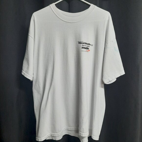 Vintage Y2K Microsoft Net Promo T-shirt Men's Size XL White 2002 Double Sided - Picture 1 of 9